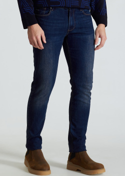Синие джинсы Emporio Armani зауженного кроя, фото